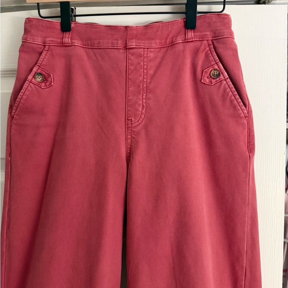 Spanx Stretch Twill Red Cropped Pant - Picture 2 of 5